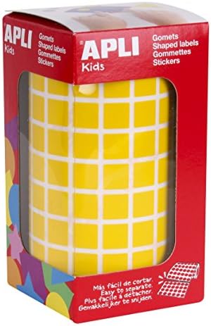 [4871] 112306 GOMETS CUADRADOS 10x10MM  AMARILLO ROLLO 6372 UDS. APLI 4871