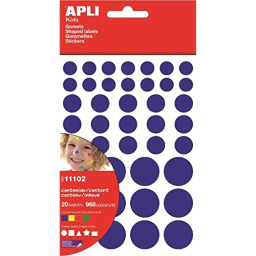 [11102] 112346 GOMETS FIGURAS GEOMETRICAS SURTIDAS REMOVIBLES BOLSA 20HJ 968 UDS. APLI 11102