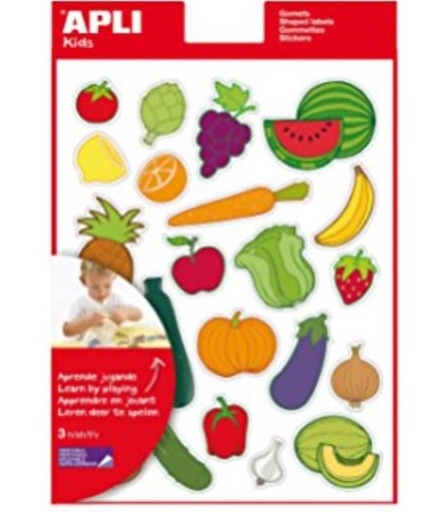 [11451] 112403 GOMETS FRUTAS Y VERDURAS REMOVIBLES BOLSA 12HJ 240 UDS. APLI 11451