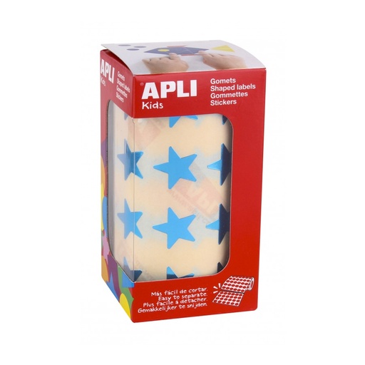 [12052] 112329 GOMETS METALIZADOS ESTRELLA GRANDES AZUL ROLLO 1416 UDS. APLI 12052