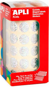 [11631] 112322 GOMETS METALIZADOS REDONDOS 15MM HOLOGRAFICO ROLLO 2832 UDS. APLI 11631