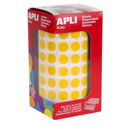 [4851] 112301 GOMETS REDONDOS 10,5MM AMARILLO ROLLO 4720 UDS. APLI 4851