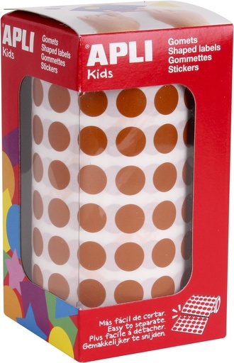 [11481] 112241 GOMETS REDONDOS 10,5MM MARRON ROLLO 4720 UDS. APLI 11481