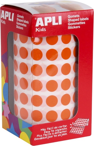 [11477] 112238 GOMETS REDONDOS 10,5MM NARANJA ROLLO 4720 UDS. APLI 11477