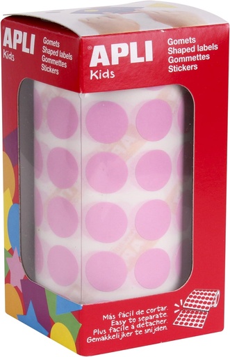 [11484] 112248 GOMETS REDONDOS 15MM ROSA ROLLO 2832 UDS. APLI 11484