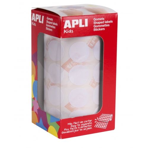 [11905] 112261 GOMETS REDONDOS 20MM BLANCO ROLLO 1770 UDS. APLI 11905