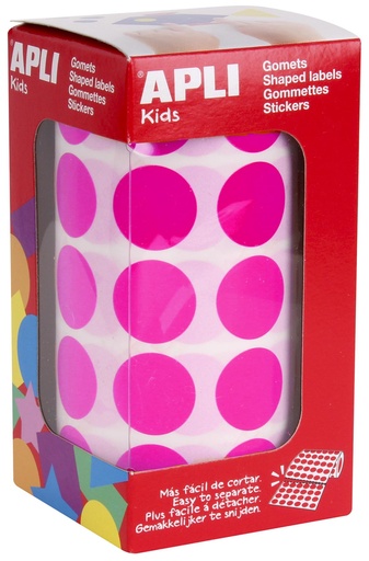 [16721] 250105 GOMETS REDONDOS 20MM FUCSIA ROLLO 1770 UDS APLI 16721