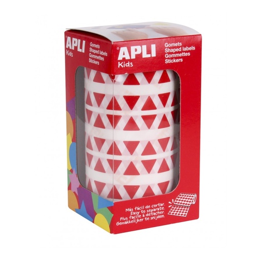 [4865] 112263 GOMETS TRIANGULARES 10,5x10,5x10,5MM ROJO ROLLO 6136 UDS. APLI 4865