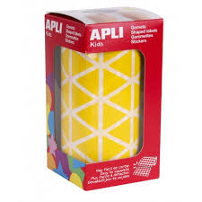 [4867] 112305 GOMETS TRIANGULARES 20x20x20MM AMARILLO ROLLO 2596 UDS. APLI 4867