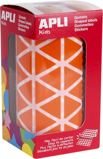 [11493] 112268 GOMETS TRIANGULARES 20x20x20MM NARANJA ROLLO 2596 UDS. APLI 11493