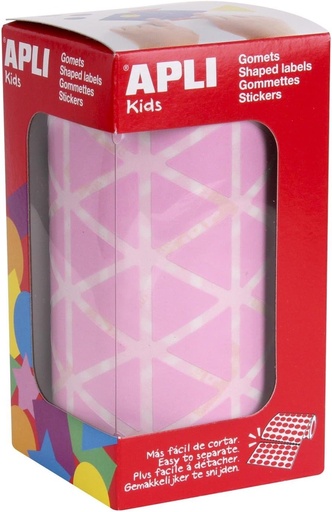 [11494] 112269 GOMETS TRIANGULARES 20x20x20MM ROSA ROLLO 2596 UDS. APLI 11494