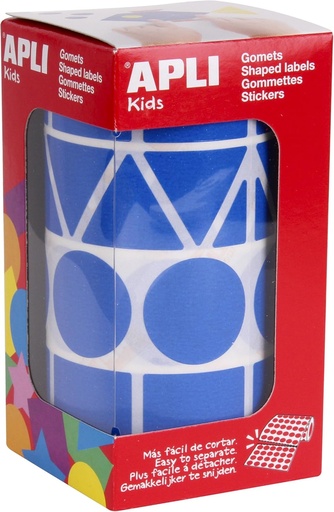 [11162] 112337 GOMETS XL FIGURAS GEOMETRICAS 27MM AZUL ROLLO 1357 UDS. APLI 11162