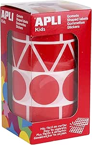 [11163] 112338 GOMETS XL FIGURAS GEOMETRICAS 27MM ROJO ROLLO 1357 UDS. APLI 11163