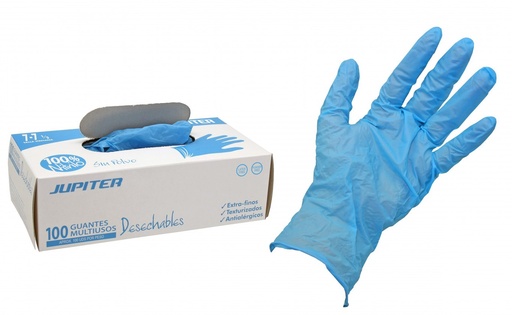 [319993] 256136 GUANTE JUPITER NITRILO AZUL S/P CAJA 100UDS T-8 POESSA