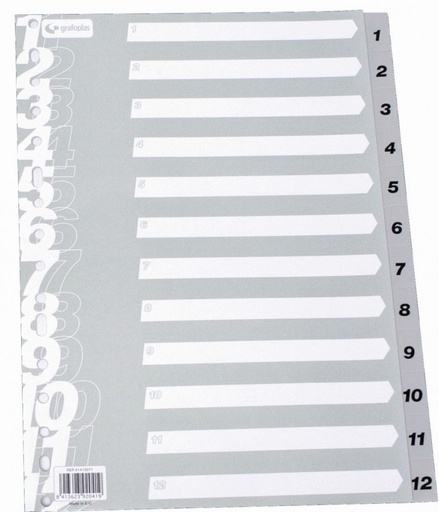 [41408071] 221131 INDICE ABECEDARIO PP A4 GRIS MULTIT GRAFOPLAS DEL NOROESTE,S.A.
