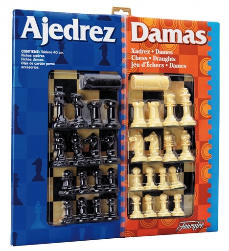 [25001376] 112766 JUEGO AJEDREZ CON DAMAS TABLERO GRANDE 40X40 CM FOURNIER