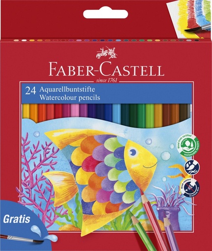 [114425] 230365 LAPICEROS ACUARELABLES ECOLAPICES 24U C/PINCEL REGALO FABER CASTELL