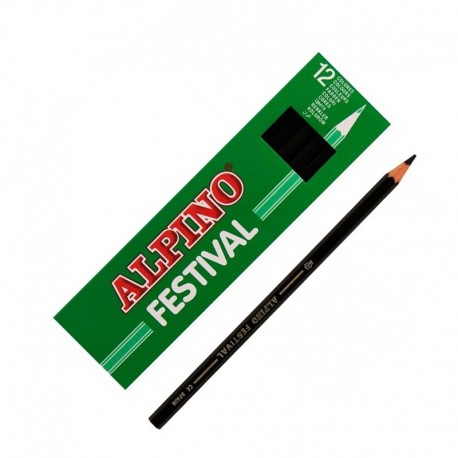 [C0131001] 114155 LAPICEROS COLOR CJ.12 NEGRO FESTIVAL ALPINO
