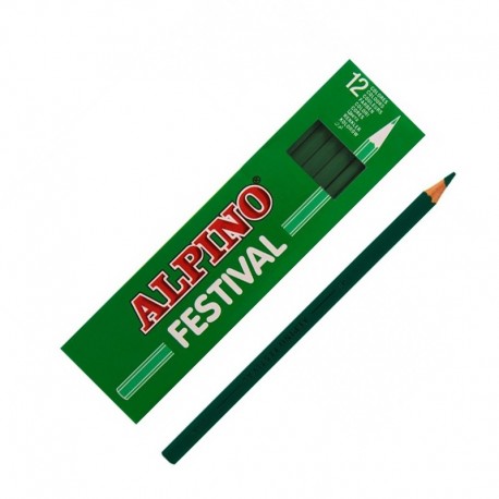 [C0131009] 114151 LAPICEROS COLOR CJ.12 VERDE OSCURO FESTIVAL ALPINO