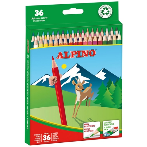 [AL010600] 114115 LAPICEROS COLOR CJ.36 UDS. MINA 3,3MM ALPINO