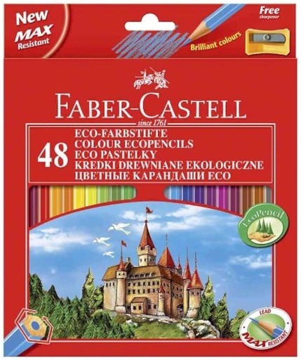 [120148] 114117 LAPICEROS COLOR CJ.48 UDS. LINEA ROJA HEXAGONALES LARGOS FABER C.