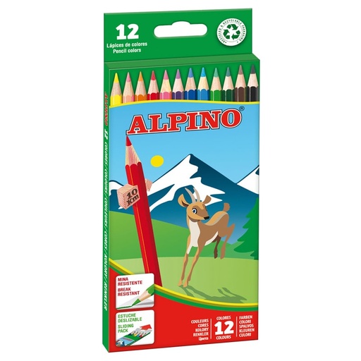 [AL010654] 114112 LAPICEROS COLOR CJ12 UDS MINA 3,3MM ALPINO
