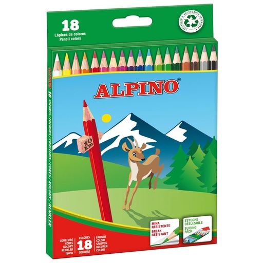 [AL010656] 114113 LAPICEROS COLOR CJ18 UDS MINA 3,3MM ALPINO