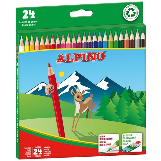 [AL010658] 114114 LAPICEROS COLOR CJ24 UDS MINA 3,3MM ALPINO