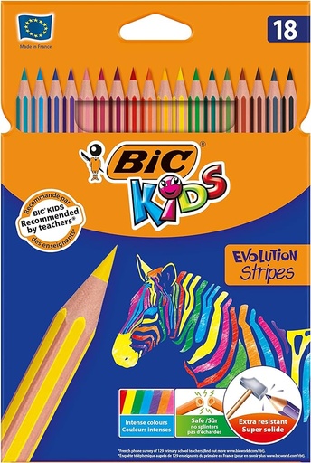 [9505241] 252194 LAPICEROS COLOR EVOLUTION STRIPES 18U BIC