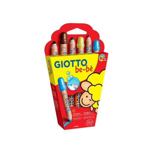 [F46960000] 250012 LAPICEROS COLOR GIOTTO BE-BE CJ.6 UDS.+ SACAPUNTAS