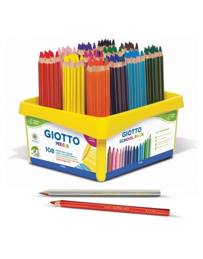 [F523500] 250017 LAPICEROS COLOR GIOTTO MEGA SCHOOLPACK 108 UDS