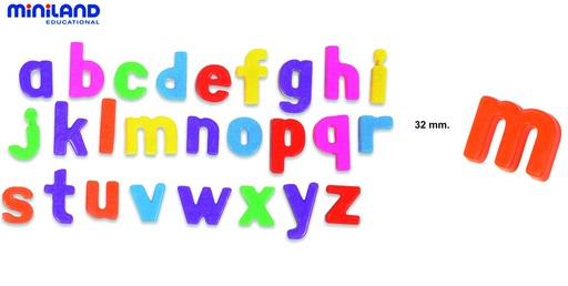 [97913] 116852 LETRAS MAGNETICAS MINUSCULAS 32MM 165 PIEZAS BOTE MINILAND 97913