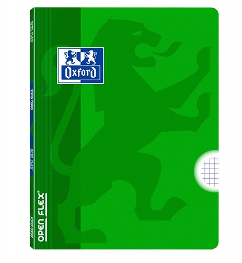 [100735874] 250149 LIBRETA A4+ 48HJ CUADRO 4MM T/PLASTICO OPENXFLEX VERDE OXFORD