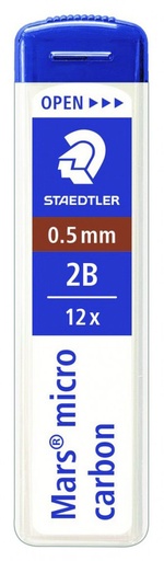 [250 05-2B] 190163 MINAS 0,5MM 2B MARS MICRO EST 12 UD STAEDTLER