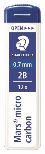[250 07-2B] 190175 MINAS 0,7MM 2B MARS MICRO EST 12 UD STAEDTLER