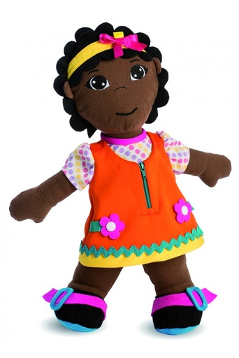 [96318] 254871 MUÑECO ABROCHES DIVERSITY NIÑA AFRICANA 40 CM MINILAND 96318