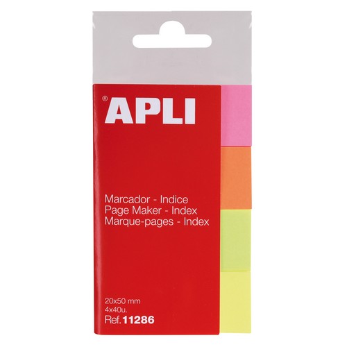 [11286] 170207 NOTAS ADHESIVAS MININOTAS 20X50 BRILLANTES PACK 4 BLOC PAPEL APLI