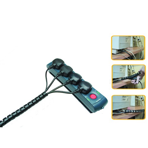 [99439] 120593 ORGANIZADOR CABLES CABLEZIP NEGRO FELLOWES