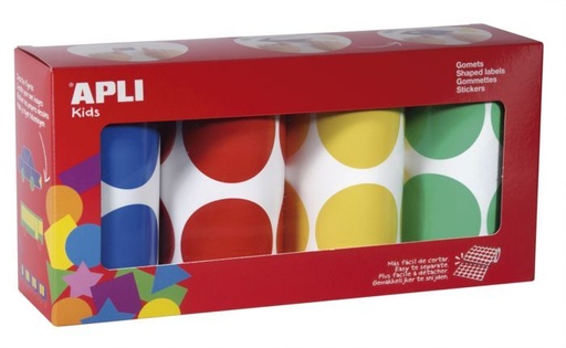 [17634] 254766 PACK 4 ROLLOS GOMETS XXL REDONDOS Ø45MM AZ/RO/AM/VE. 17634