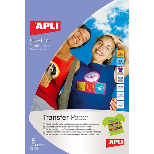 [10247] 160147 PAPEL A4 5H. TRANSFER INKJET TEJIDOS OSCUROS APLI