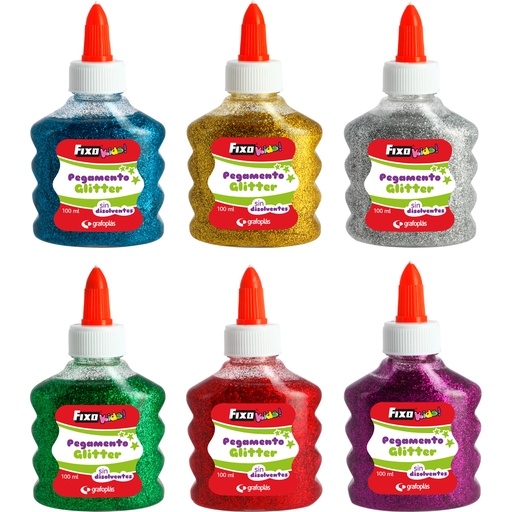 [00023799] 255664 PEGAMENTO PURPURINA 100ML FIXOKIDS SURT. 23799