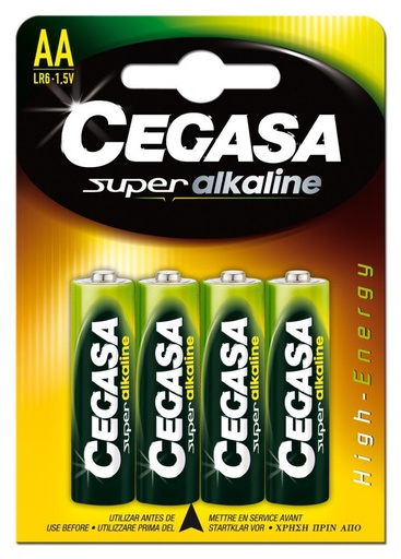 [000150] 117410 PILAS CEGASA SUPER ALCALINAS LR6-AA BLÍSTER 4 UDS