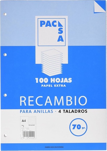 [21212] 113985 RECAMBIO A4 100HJ 4 TALADROS HORIZONTAL MRG 70G PACSA