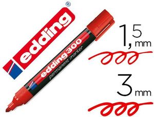 [300-02] 190971 ROTULADOR PERMANENTE EDDING 300 ROJO PTA.CONICA 1,5-3MM