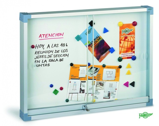 [634-2] 118277 VITRINA METALICA MARCO ALUMINIO PUERTA METACRILATO 80x100  FAIBO 634-2